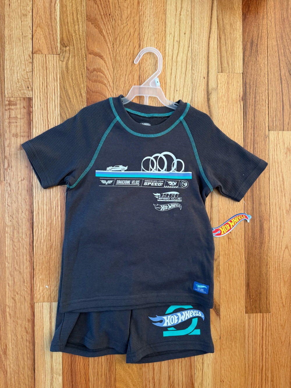 Hot Wheels Black & Teal Kids Outfit Set
